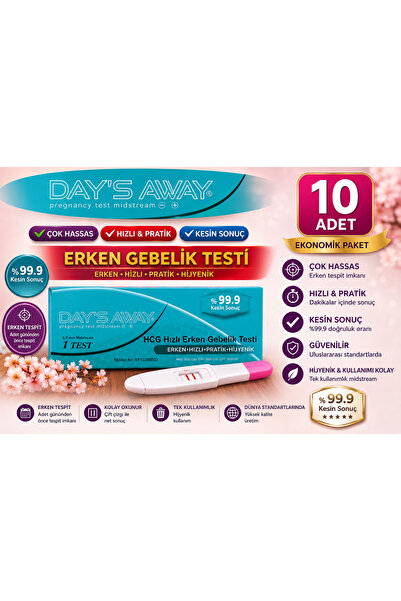 DAY'S AWAY ERKEN GEBELİK TESTİ 10 ADET