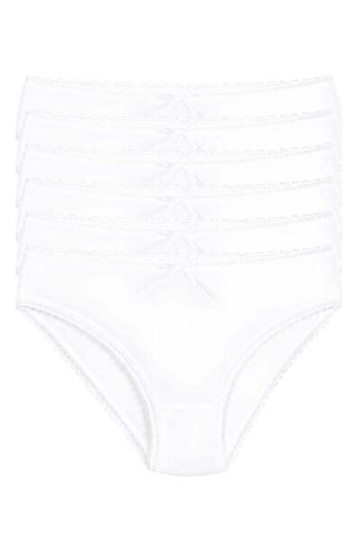 YILDIZ Bamboo Lace Bikini Women's Panties White 6-Pack