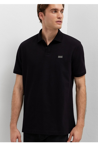 Mavi Black Regular Fit 96% Cotton 4% Elastane T-Shirt.