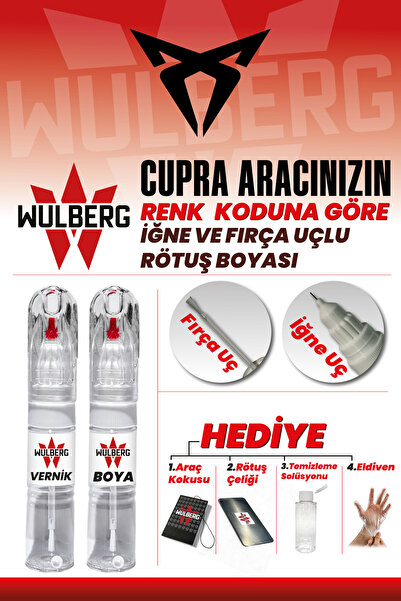 Wulberg CUPRA Boya Koduna Göre Rötuş Boyası + Vernik 25 ml İğne & Fırça Uçlu ...