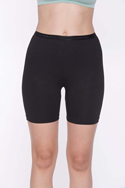 YILDIZ Modal Belted Non-Marking Women's Short Tights Black