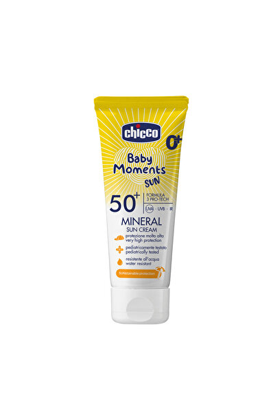 Chicco Αντηλιακή Κρέμα με Μιเนράλα Baby Moments SPF 50+, 75ml, 0 μηνών+
