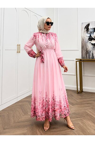 Avakado Floral Print Chiffon Dress
