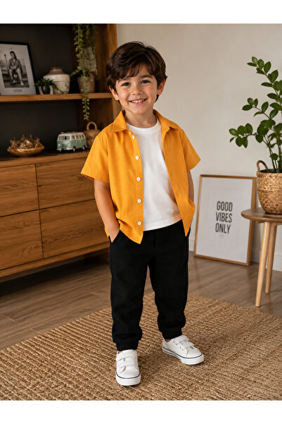 SAINT YUX 3-Piece Kids and Baby Set: Shirt, T-Shirt, and Shorts