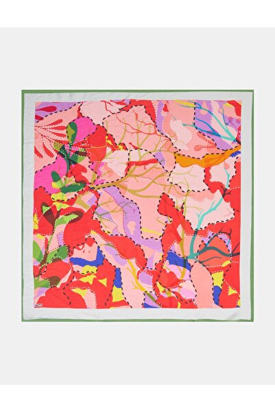 KYR Abstract Branch Patterned Viscose Scarf Pink
