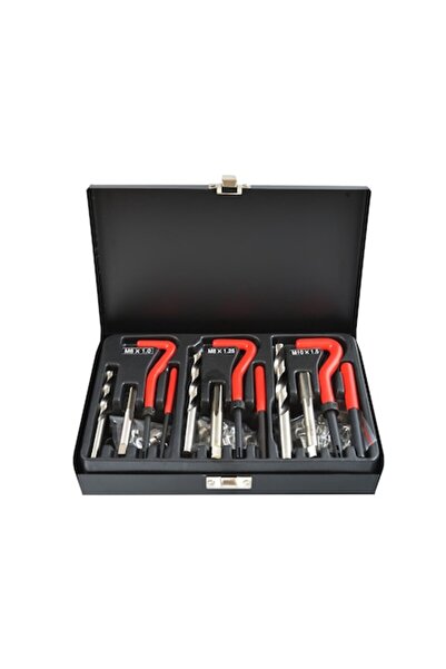 GEKO Kit de reparații filete M6-M10, Geko, Oțel inoxidabil, 88 piese, Roșu/Negru