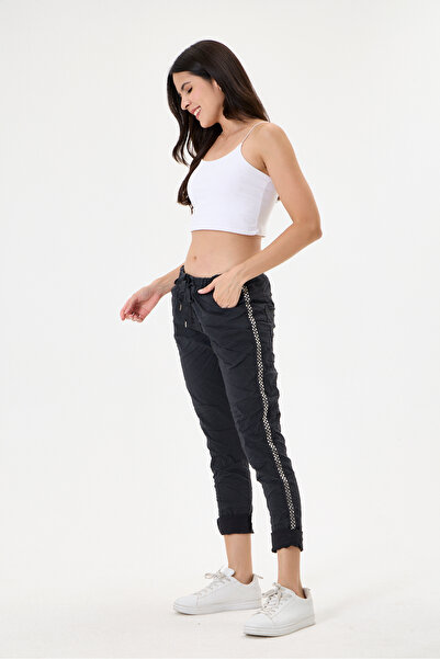 della moor Women's Italian Style Lycra Trousers with Side Stripes and Lace-Up...