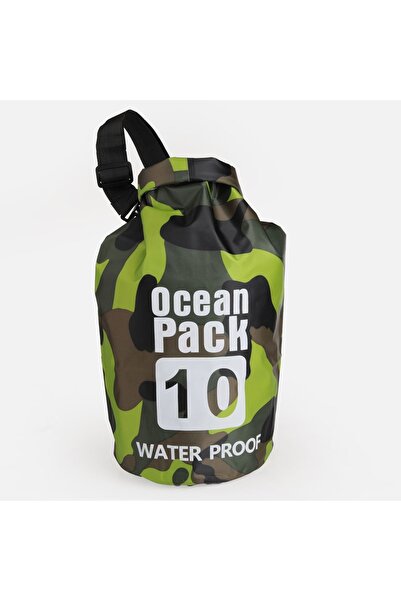 Z Store Rucsac impermeabil din PVC verde militar 10L