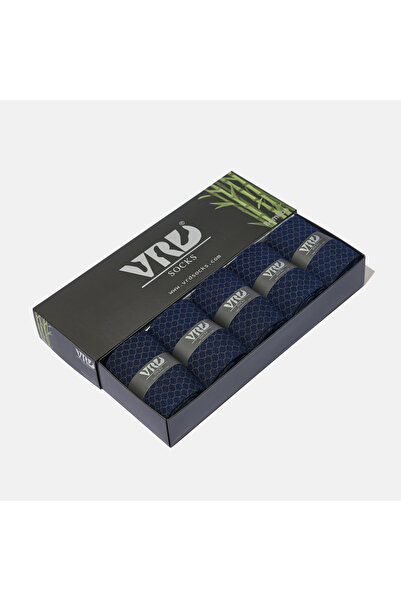 VARDAR SOCKS Dikişsiz Bambu Çorap Petek Desen Lacivert Renk Erkek Çorap Kutul...