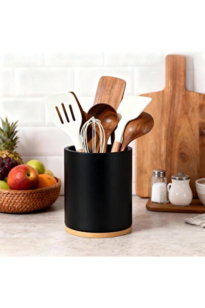 Generic 360° Rotating Wooden Utensil Holder, 7.3'' Large Utensil Holder for K...