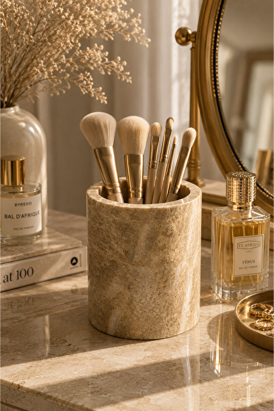 Marbello Marble Toothbrush Holder Cotton Swab Holder Makeup Brush Holder Pen ...
