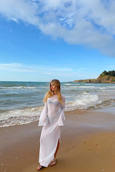 mylove Sequin Beachwear Knitwear Dress White