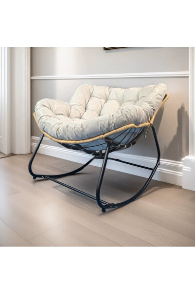 Vivendo Fotoliu Balansoar Rocking Chair Model Premium, Extra Gros, Cadru Intarit