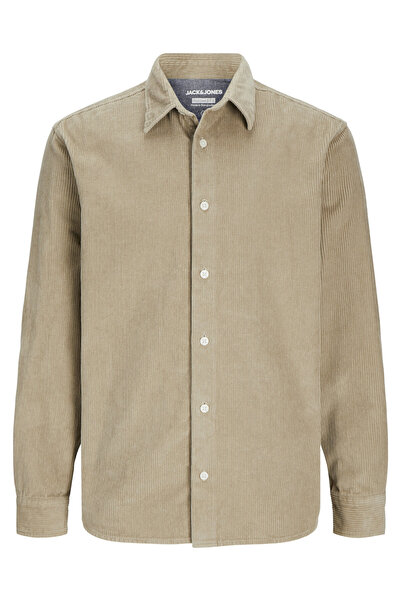 Jack & Jones قميص رجالي مخملي بأكمام طويلة - Corduroy