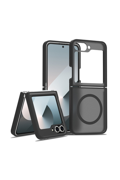 UnDePlus Galaxy Z Flip 6 Kılıf M-Safe Şarj Özellikli Kamera Koruma Çerçeveli ...