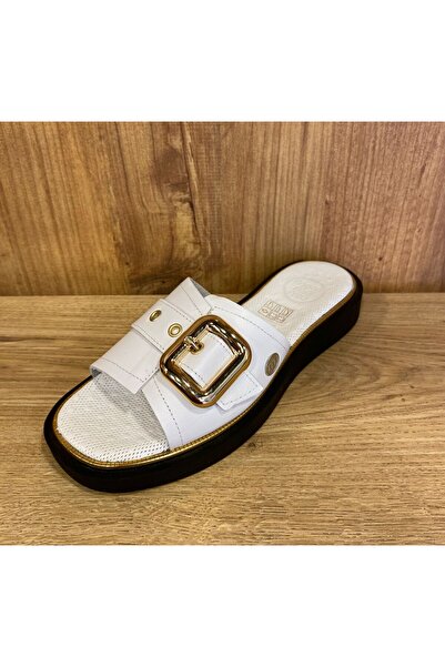 Mammamia D26Yt-6055-Lx Genuine Leather Women's Slippers
