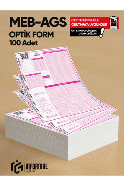 Karakutu Yayınları MEB-AGS Deneme Sınavları İçin 100 Adet Optik Form