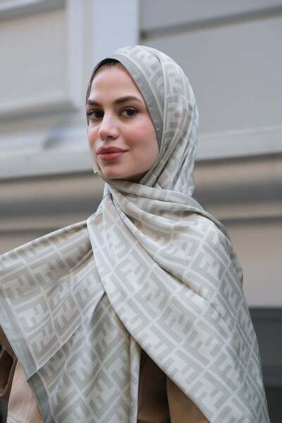 diorel F Pattern Silk Voile Silk-Grey