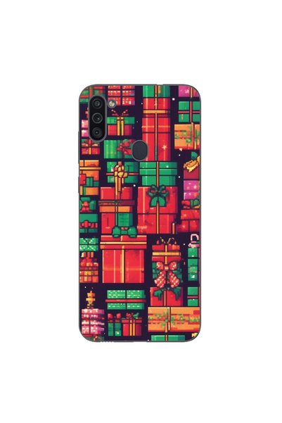 OEM Калъф, съвместим със Samsung Galaxy A11, силиконов гел TPU, с десен Пиксе...