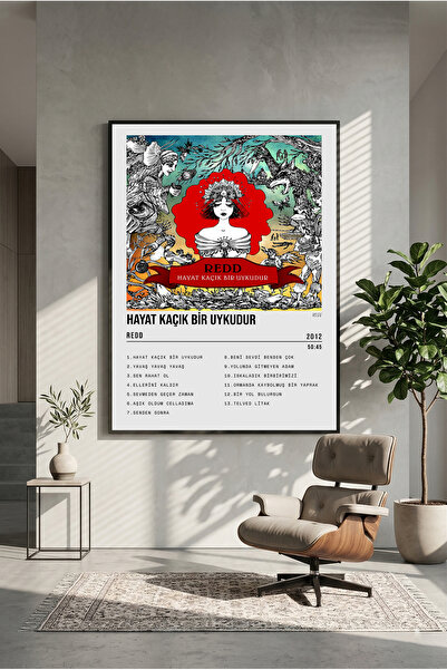 postercraft Redd Hayat Kaçık Bir Uykudur Albüm Tasarım Ahşap Tablo Poster (Çe...