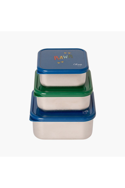 Citron -Lunch Box Set Of 3 1200Ml Dino