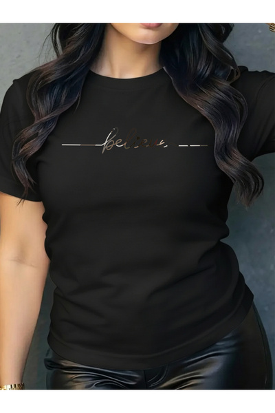 121 Women's T-Shirt 100% |   Summer Short-Sleeved, Light, Loose, Trendy Round...