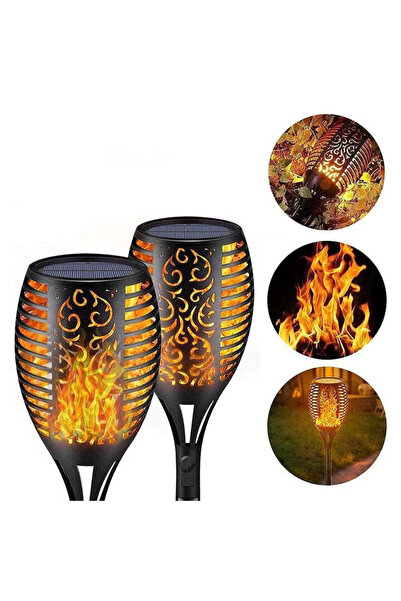 Vivendo Lampa solara tip torta cu efect flacara, varianta 61cm