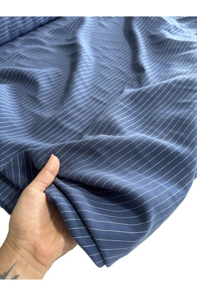 BURSA KUMAŞTAN Striped Modal Fabric Width 140cm Soft Flowing Summer Dress Mat...
