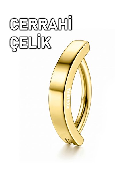 MORNEVA Cerrahi Çelik Klipsli Taşsız Yarım Halka Minimal Göbek Belly Piercing...