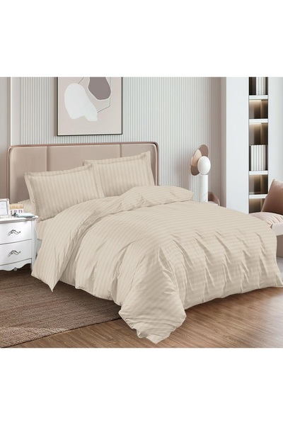 CHIRASO Set Lenjerie Damasc 4 piese, Cearceaf ELASTIC 180x200cm, Husa Pilota ...