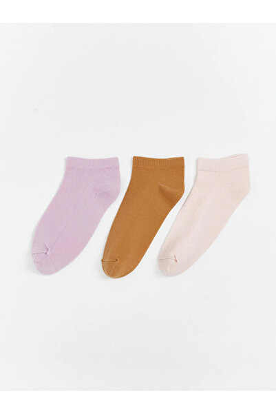 LC Waikiki Mixed Women's Plain Booties Socks 3-Piece Set