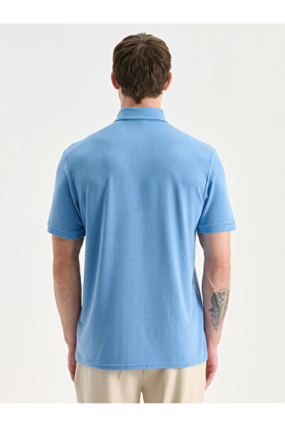 LC Waikiki Blue Polo Neck Men's T-Shirt