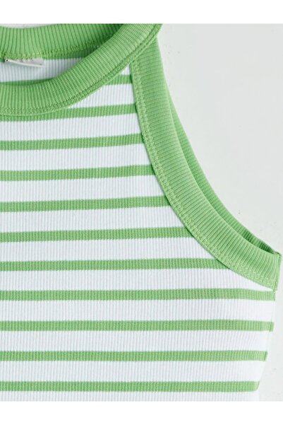 LC Waikiki Green Halter Neck Girl's Crop Tank Top