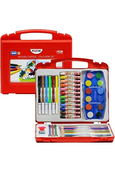 MMinora Fatih 53 Piece Painting Set Felt-Tip Pens Pastel Crayons Dry Paint Wa...