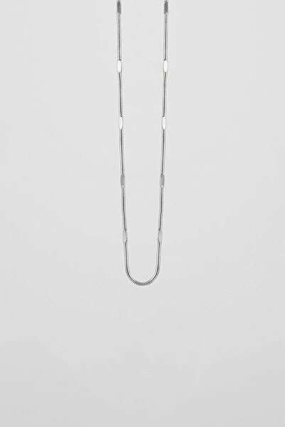 ablukaonline Unisex Minimalist Steel Chain Necklace Silver