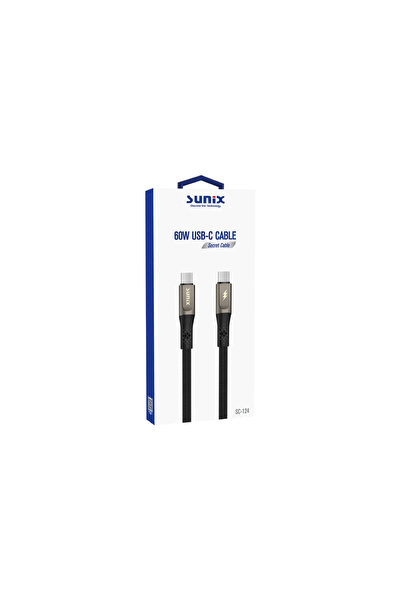 Sunix USB-C 60W (Type-C - Type-C) 100 Cm Hızlı Şarj Özellikli Örgülü Şarj ve ...