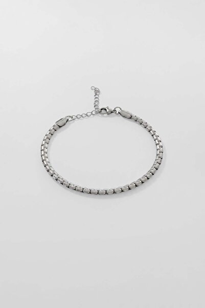 ablukaonline Unisex Thin Steel Chain Bracelet Silver