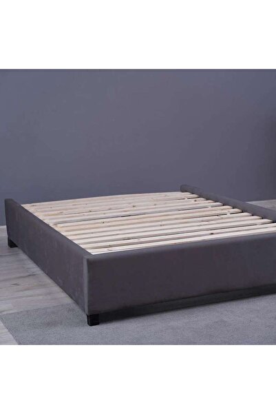 PAN HOME قاعدة سرير جاليا مخملية رمادية 150×200 سم