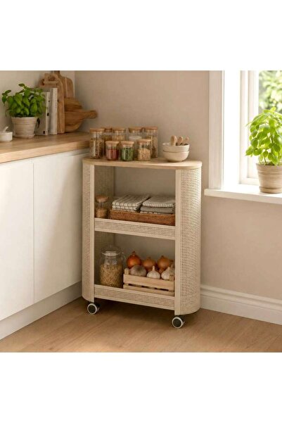 PAN HOME Aviona 2-tier Storage Rack With Wheels 49.5x17x68.7cm - White