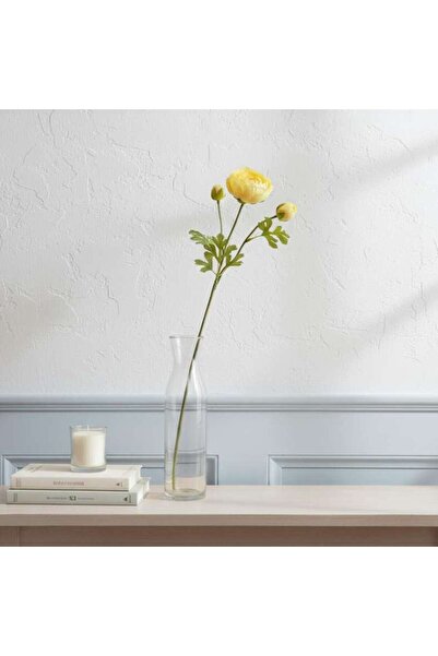 PAN HOME Artificial Real Touch Rose Stem Flower H50cm - Yellow