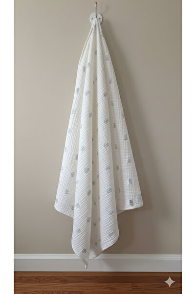 Kidaxi Jakar Woven Muslin Blanket 100*110 100X110 cm Blue