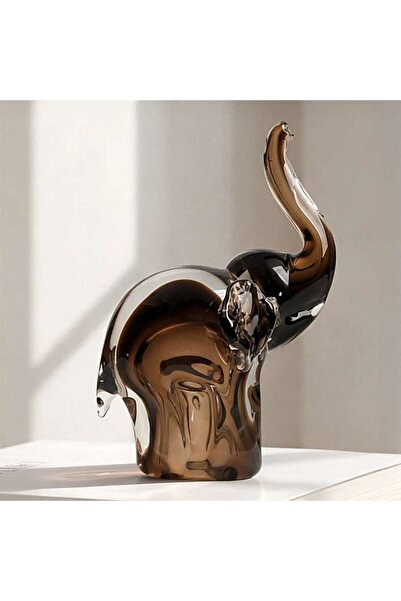 PAN HOME Elifet Glass Elephant Decor Figurine 15.5x12.5x23cm - Brown