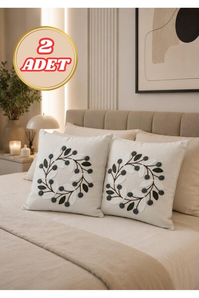 ENAVM 2 li şık punch işleme modern bohem kırlent kılıfı 45*45 cm