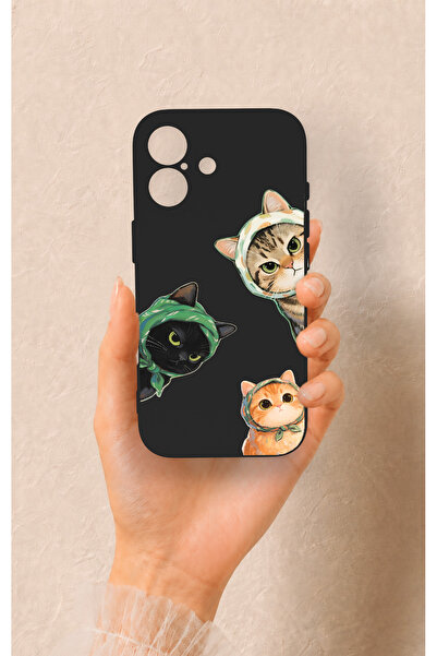Vip Case iPhone 17 Uyumlu Kedi Ekibi Desenli Silikon Kılıf