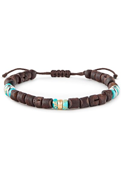 MINZA Africa Men’s Bracelet, 18K Gold Ring Bracelet, Turquoise Jasper & Date ...