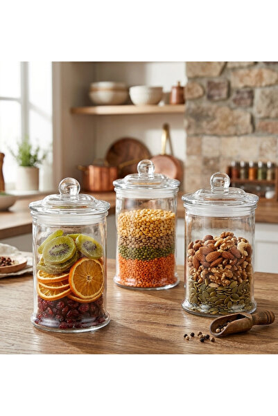 Rossel Premium Rina Triple 750ml Glass Jar Set
