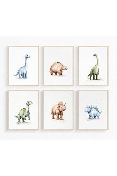 ESSESORIES Youillne Dinosaur Watercolor Dino Boys Nursery Kids Aesthetic Post...