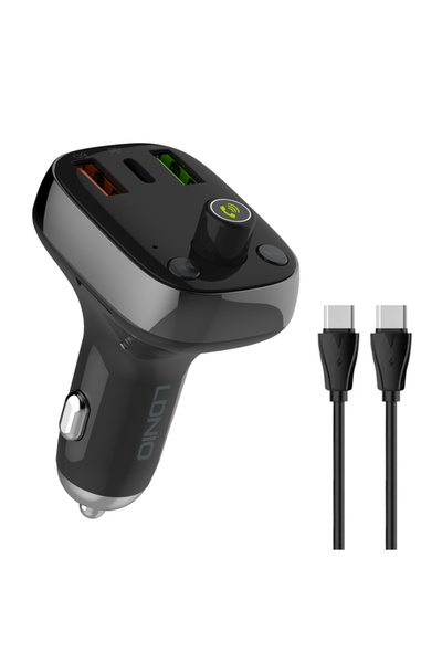 LDNIO FM transmitter & φορτιστής C704Q, USB-C/2x USB, 36W, Bluetooth, μαύρο