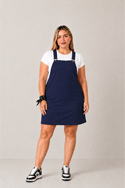 FREYA MODA Plus Size Salopet Gabardine Dress