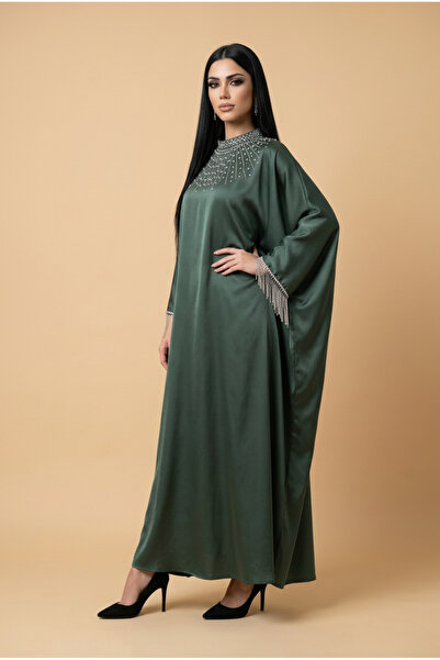 almasa alswda Green Kuwaiti Masha'Liq Jalabiya